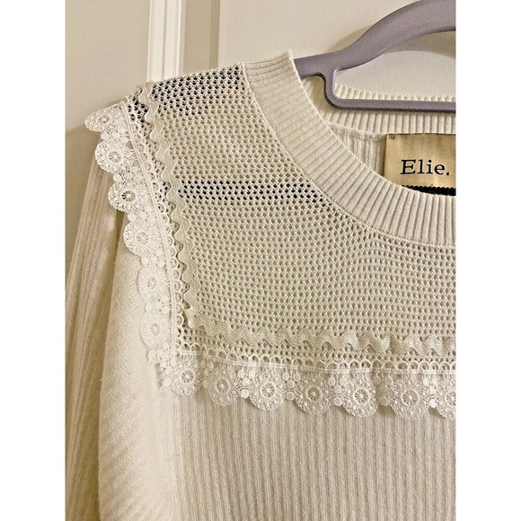 Elie Tahari Women's Silk Blend Open Knit Sweater - Picture 4 of 11